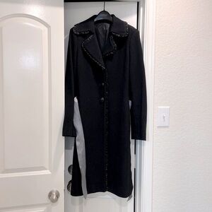 Express, gorgeous, like-new, black, long pea coat, M. Cover bag & coat hanger